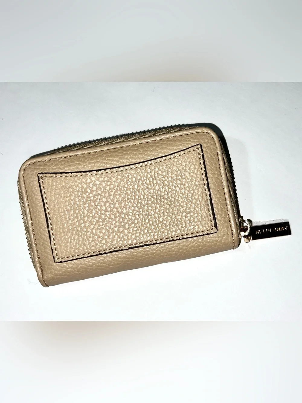 Anne Klein Pebble Leather Wallet Cream Zip Around
